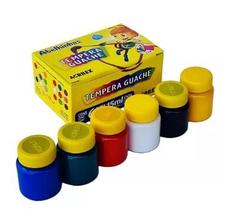 Tinta Guache 6 Cores Acrilex Tinta Guache 6 Cores Acrilex