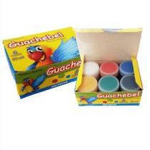 Tinta Guache - 6 cores - Infantil - Educativa - Solúvel em água - 15mL - Guachebel
