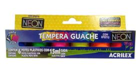 Tinta Guache 6 Cores Neon 15ml Acrilex