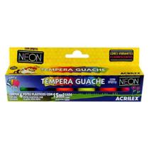 Tinta Guache 6 Cores Neon 15ml - Acrilex Tinta Guache 6 Cores Neon 15ml - Acrilex