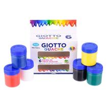 Tinta Guache 6 Potes de 15ml Colorido Giotto Papaelaria Criança Pintura Voltas As Aulas