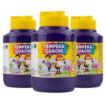 Tinta Guache Acrilex 250ml Violeta 516 - 3 Potes