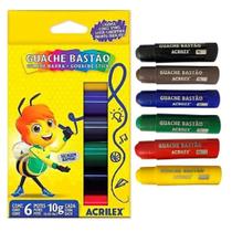 Tinta Guache Bastao Com 6 Cores Neom