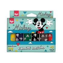 Tinta Guache Bastão Escolar Mickey 6 Cores Rosqueável Tinta Guache Bastão Escolar Mickey 6 Cores Rosqueável