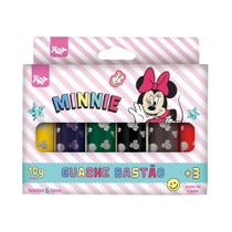 Tinta Guache Bastão Escolar Minnie 6 Cores Rosqueável Tinta Guache Bastão Escolar Minnie 6 Cores Rosqueável