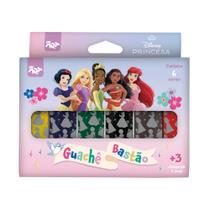 Tinta Guache Bastão Rosqueável Princesas Disney 6 Cores Tinta Guache Bastão Rosqueável Princesas Disney 6 Cores