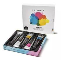 Tinta Guache Bisnaga 22 ml com 5 Cores profissional Artools pintar cores vivas