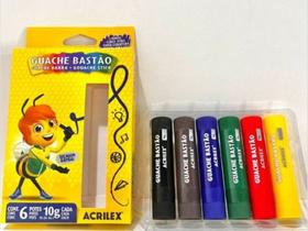 Tinta Guache Em Bastão 6 Cores Acrilex-pct C/ 4 Caixas Tinta Guache Em Bastão 6 Cores Acrilex-pct C/ 4 Caixas
