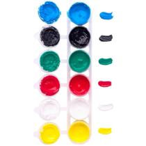 Tinta Guache Escolar 6 Potes 15ml Cores Vibrantes Tinta Guache Escolar 6 Potes 15ml Cores Vibrantes