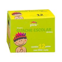 Tinta Guache Escolar Com 12 Cores 15ml - Pira