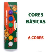 Tinta Guache Escolar Kit c/ 6 Cores BásicasTradicionais, Neon ou Metálicas Leo&Leo Á Escolher