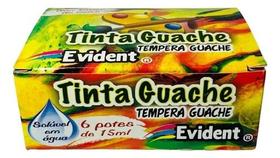 Tinta guache evident 6 cores 15ml - Tinta guache evident 6 cores 15ml -