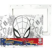 Tinta Guache HOMEM-ARANHA com Tela para Pintura KIT Infantil