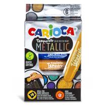Tinta Guache Metálica 06 Cores Temperello Carioca Tinta Guache Metálica 06 Cores Temperello Carioca