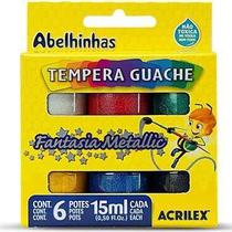 Tinta Guache Metálica Fantasia 2 Caixas de 6 Cores Tinta Guache Metálica Fantasia 2 Caixas de 6 Cores
