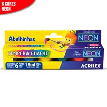 Tinta Guache Neon Acrilex 6 Cores 15 ML Tempera Guache Tinta Guache Neon Acrilex 6 Cores 15 ML Tempera Guache