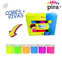 Tinta Guache Neon Pira 15 ml 6 Cores