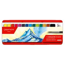 Tinta Guache Pastilha Caran D'ache Studio com 15 Cores