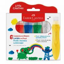 Tinta guache pincel Jumbo Little Creatives com 6 cores 164004 - Faber-Castell