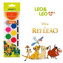 Tinta Guache Rei Leão c/ 12 Cores 3ml Cada + 1 Pincel - Leo&Leo