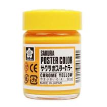 Tinta Guache Sakura Poster Color Profissional 30 ml Amarelo Cromo 04