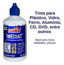 Tinta Imediat Secagem Rápida 100ml Azul Plástico Metal
