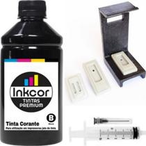 Tinta Inkcor para Recarga de Cartuchos Compativel com Impressora HP Cartucho 27 27b Preto