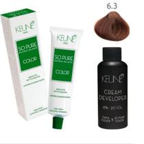 Tinta Keune So Pure 6.3 Louro Esc Do + Ox Cream Dev 6% 20Vol Tinta Keune So Pure 6.3 Louro Esc Do + Ox Cream Dev 6% 20Vol