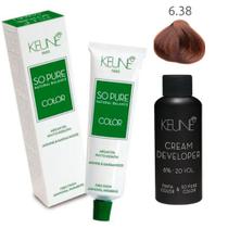 Tinta Keune So Pure 6.38 Louro Esc Avelã+Ox Cream Dev6%20Vol