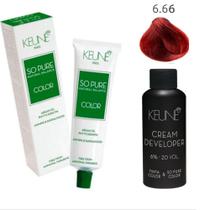 Tinta Keune So Pure 6.66 Louro E V Int + Ox Cream Dev 6%20Vo