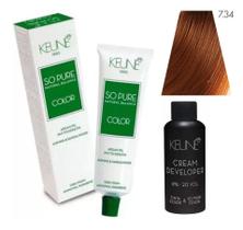 Tinta Keune So Pure 7.34 Louro Med Dou Cob+OxCreamDev6%20Vol