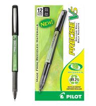 Tinta líquida com tampa Pen Pilot Precise V5 BeGreen de 0,5 mm, pacote com 12 unidades
