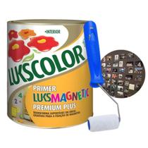 Tinta Magnética Paredes Lukscolor 900ml + Rolo Lã 5cm Tigre