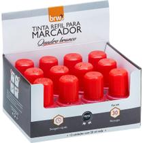Tinta Marcador Quadro Branco 20 ML Vermelho Caixa com 12