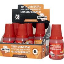 Tinta Marcador Quadro Branco Reabastecedor Genial 20ML VERM CX com 06 Tinta Marcador Quadro Branco Reabastecedor Genial 20ML VERM CX com 06