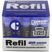 Tinta Marcador Quadro Branco Reabastecedor QB-550R 5,5ML Azul - BOX com 20