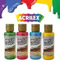 Tinta Metal Colors Acrilex 60ml Kit C/ 10 Cores Sortidas