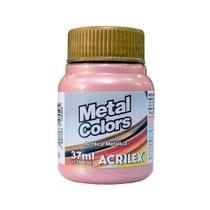 Tinta Metal Colors Acrilex - Rose Gold - 37Ml