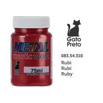 Tinta Metal Mastic Mega 75ml Artesanato Gato Preto Rubi