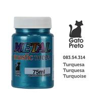 Tinta Metal Mastic Mega 75ml Artesanato Gato Preto Turquesa
