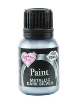 Tinta metálica para alimentos Rainbow Dust Dark Silver