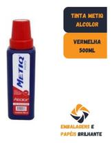 Tinta P/ Cartaz Da Metiq Alcolor 500ml Vermelha