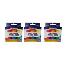 Tinta P/ Tecido Art Teen Acrilex Kit C/3 Caixas Neon Tie Dye Tinta P/ Tecido Art Teen Acrilex Kit C/3 Caixas Neon Tie Dye