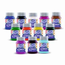 Tinta P/ Tecido Fosca Kit C/ 12 Cores Para Escolha Acrilex