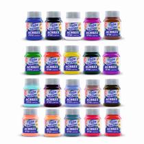 Tinta P/ Tecido Fosca Kit C/ 20 Cores Sortidas Acrilex