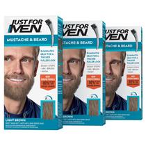Tinta Para Bigode & Barba Just For Men, C/ Pincel, Queratina, Biotina, Aloe & Óleo De Coco, Pelos Saudáveis, Castanho-Claro, M-25, Pacote 3 Tinta Para Bigode & Barba Just For Men, C/ Pincel, Queratina, Biotina, Aloe & Óleo De Coco, Pelos Saudáveis, Castanho-Claro, M-25, Pacote 3