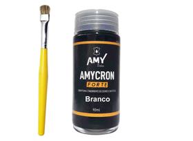 tinta para couro branco +pincel de pintura amy 100ml
