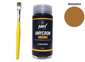 tinta para couro caramelo +pincel de pintura amy 100ml - amycrom