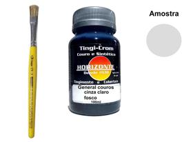 tinta para couro cinza claro fosco + pincel horizonte 100ml