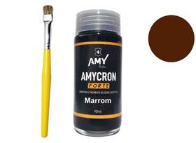 tinta para couro marrom +pincel de pintura amy - amycrom